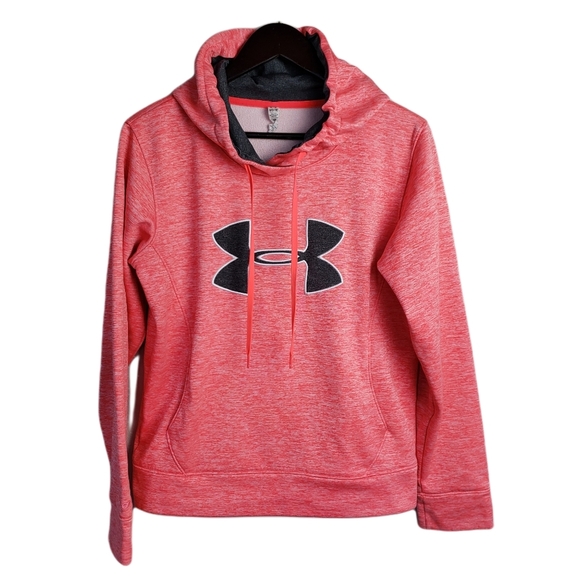 Under Armour Bright Pink Orange Hooded Sweatshirt - Picture 1 of 9